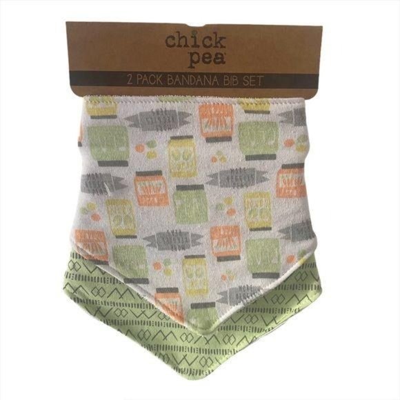 Chick Pea 2 Pack Bandana Bib Set NWT Kitchen Veggies Unisex Baby Cotton. - Picture 1 of 6